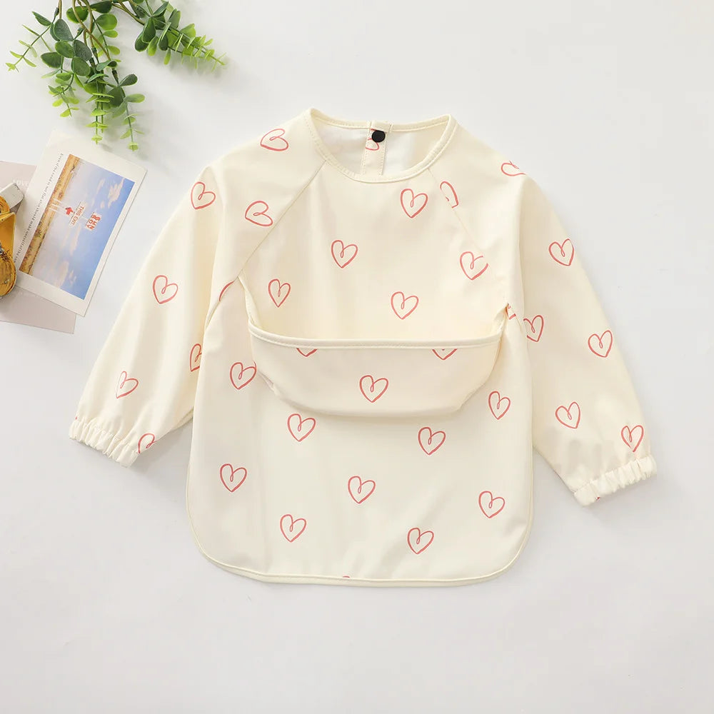 Long Sleeve Baby Bib With Pocket